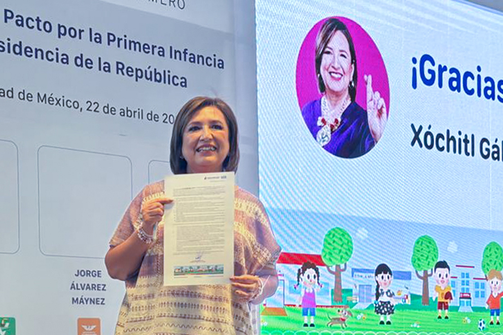 Xóchitl Gálvez, candidata a la presidencia por la coalición Va por México durante la Firma del Pacto por la Primera Infancia en el Papalote Museo del Niño