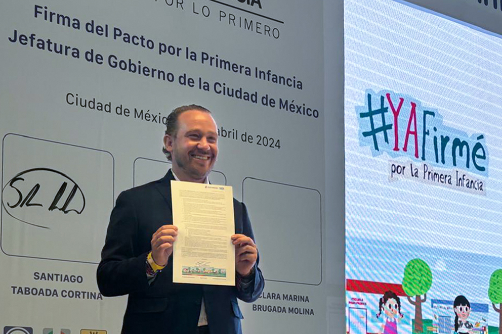 Santiago Taboada, candidato a Jefe de Gobierno por la Ciudad de México durante la Firma del Pacto por la Primera Infancia en el Papalote Museo del Niño