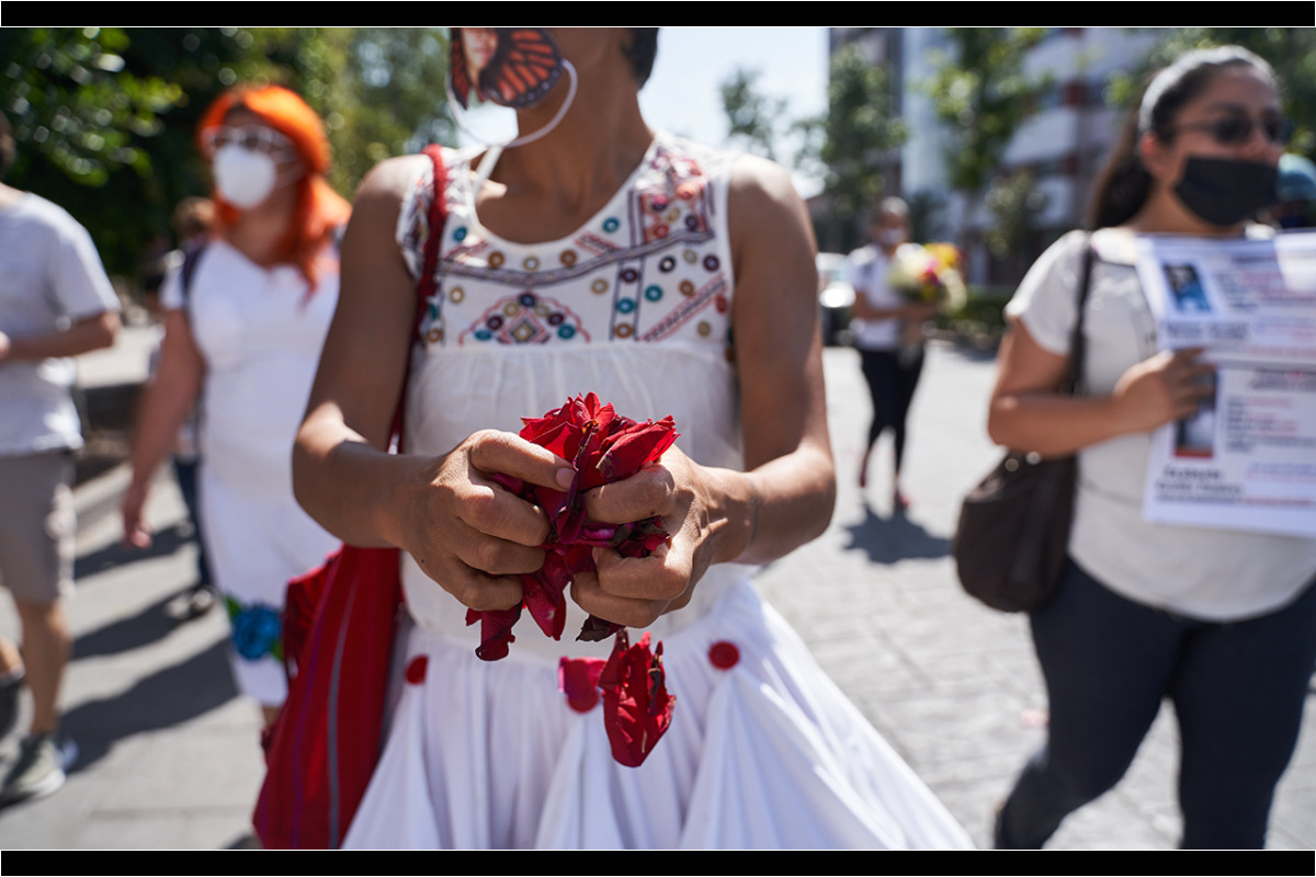 Marcha por la conmemoración de el Día Internacional de las Víctimas de Desaparición Forzada convocada por familiares de personas desaparecidas y miembros de la Asociacion Voz y Dignidad por los Nuestros. 30 de Agosto del 2020. San Luis Potosi, Mexico. Mauricio Palos